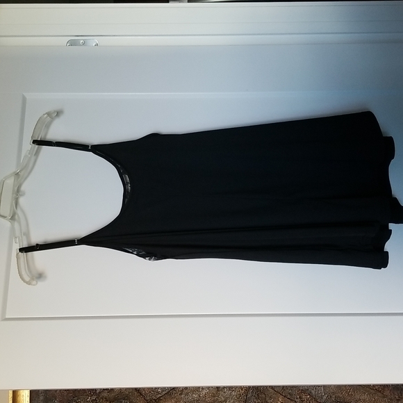 Ekouaer Black Jersey Lace Top Slip Lingerie Size L - Picture 4 of 12